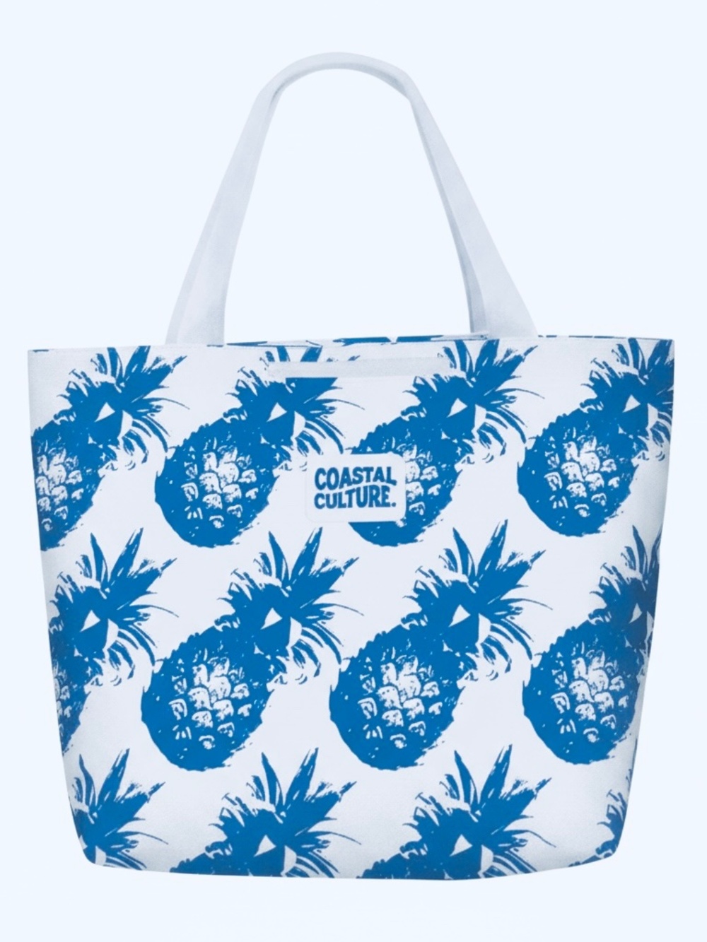 Coastal Culture Everyday Tote Bag Pineapple Beach Zipper Water Resistant NWT